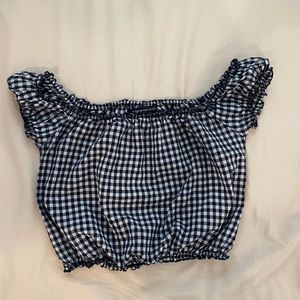 Brandy Melville black and white checkered top